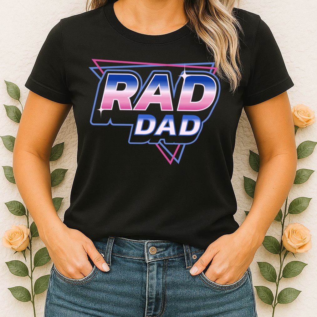 Rad Dad Retro Vintage 80s Synthwave Womens T-Shirt