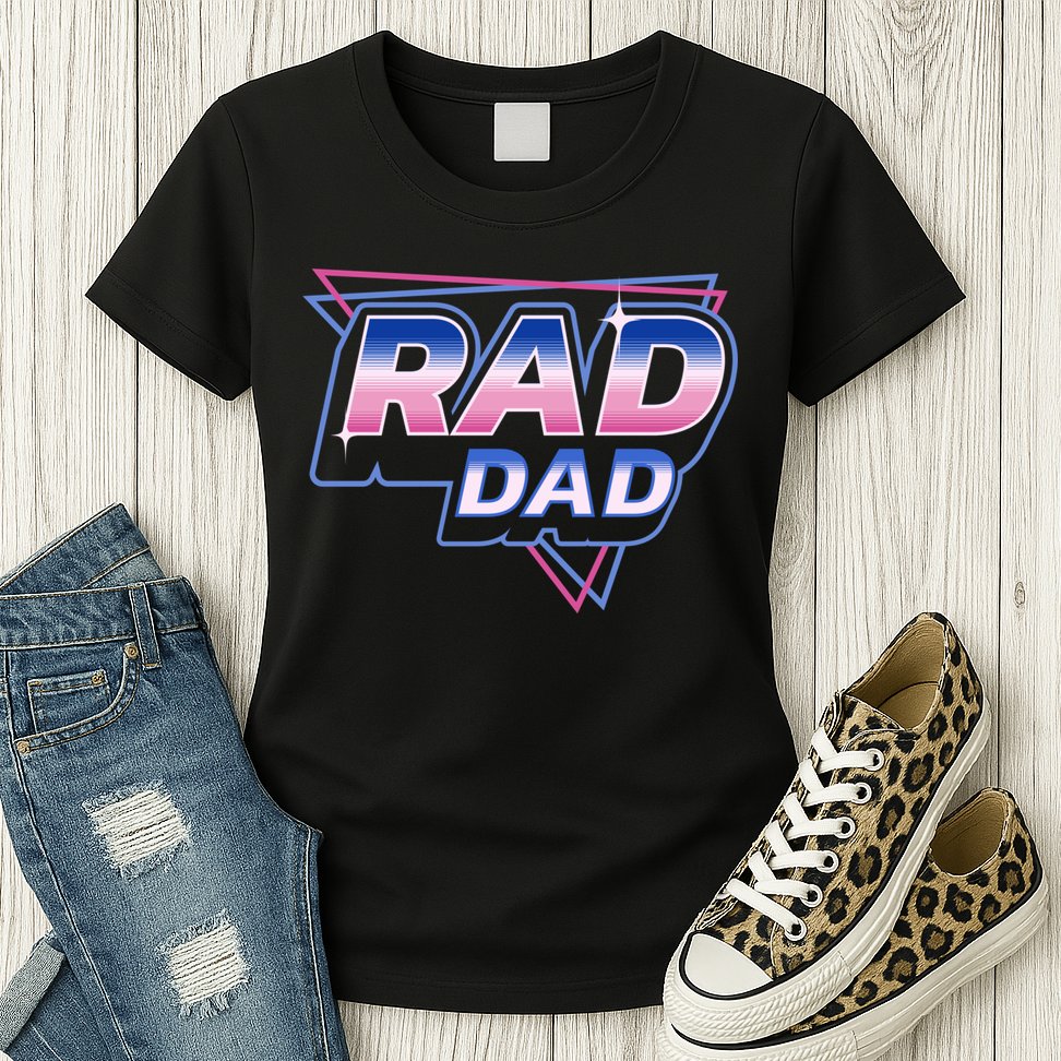 Rad Dad Retro Vintage 80s Synthwave Womens T-Shirt