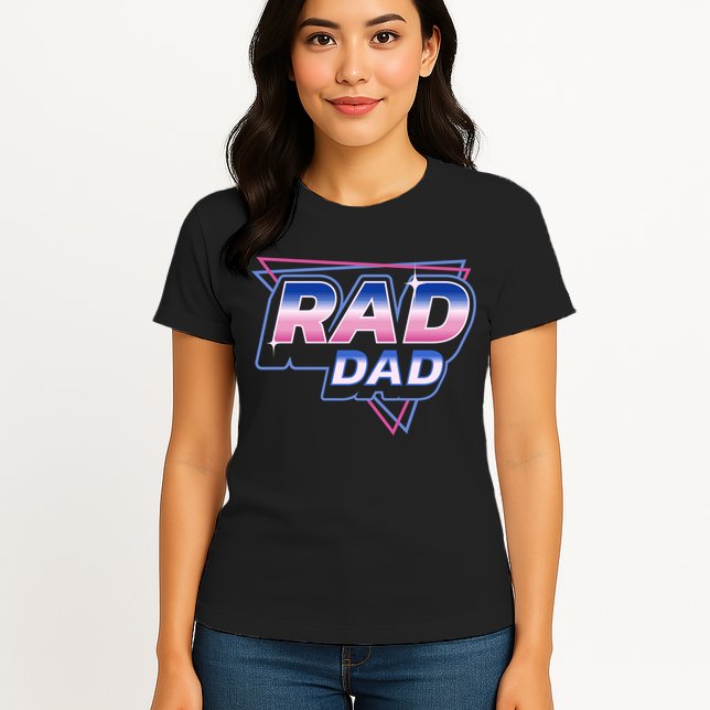 Rad Dad Retro Vintage 80s Synthwave Womens T-Shirt