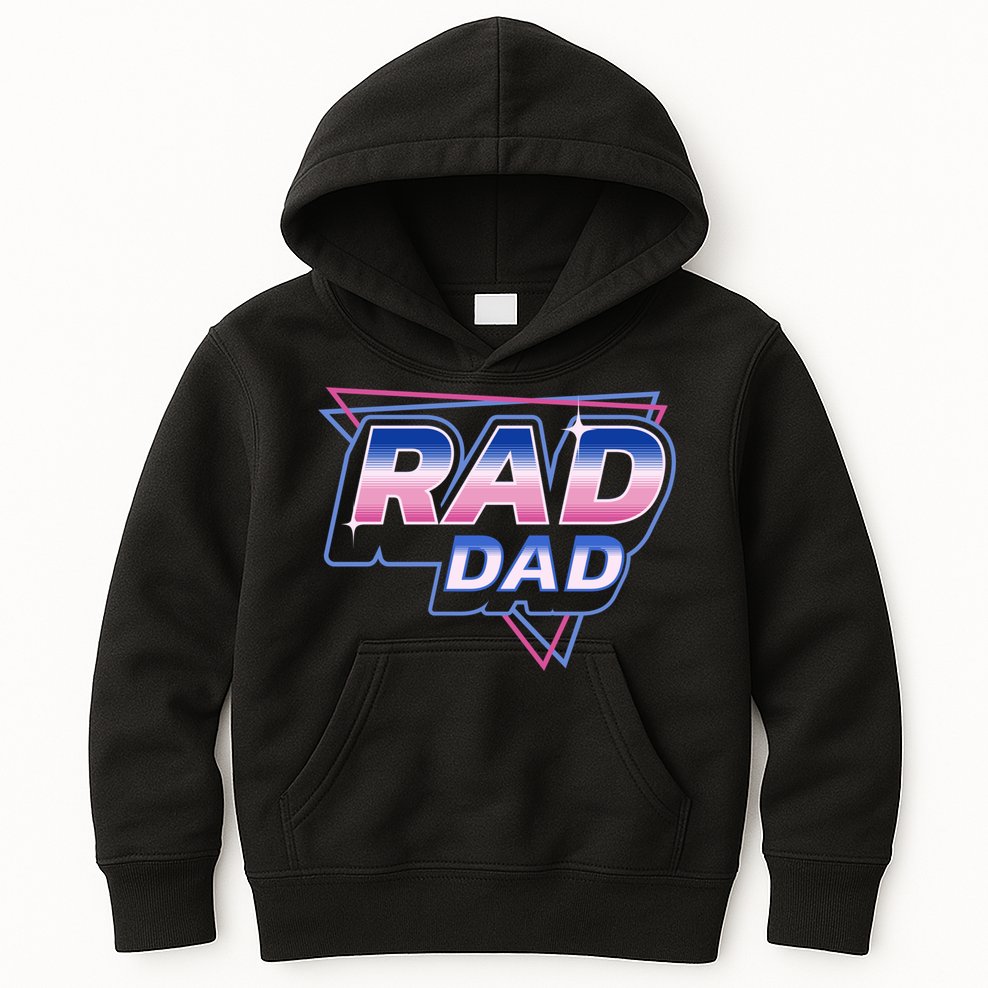 Rad Dad Retro Vintage 80s Synthwave Kids Hoodie