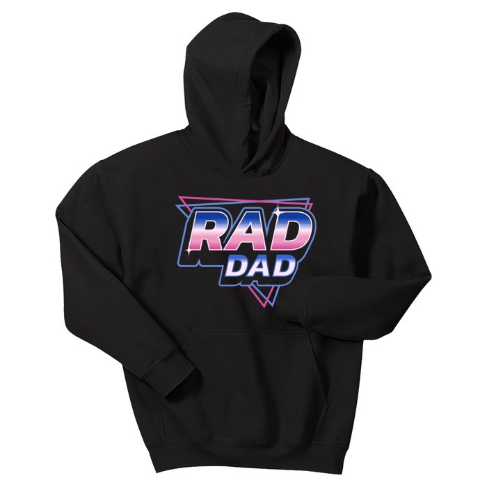 Rad Dad Retro Vintage 80s Synthwave Kids Hoodie