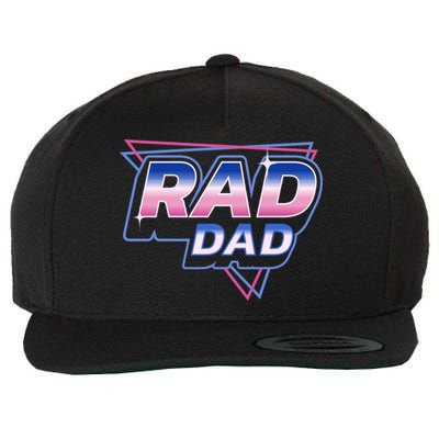 Rad Dad Retro Vintage 80s Synthwave Wool Snapback Cap