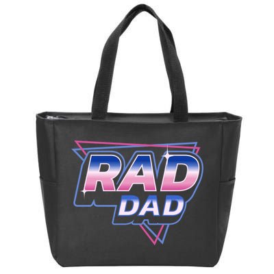 Rad Dad Retro Vintage 80s Synthwave Zip Tote Bag