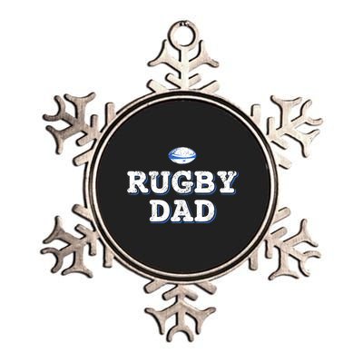 Rugby Dad Metallic Star Ornament