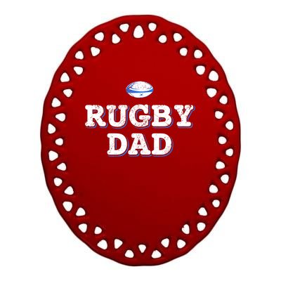 Rugby Dad Ceramic Oval Ornament