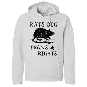 Rats Dig Right Rat Graphic Lgbt Saying Performance Fleece Hoodie