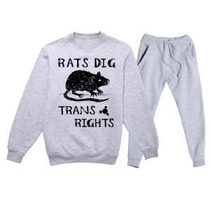 Rats Dig Right Rat Graphic Lgbt Saying Premium Crewneck Sweatsuit Set