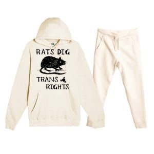 Rats Dig Right Rat Graphic Lgbt Saying Premium Hooded Sweatsuit Set