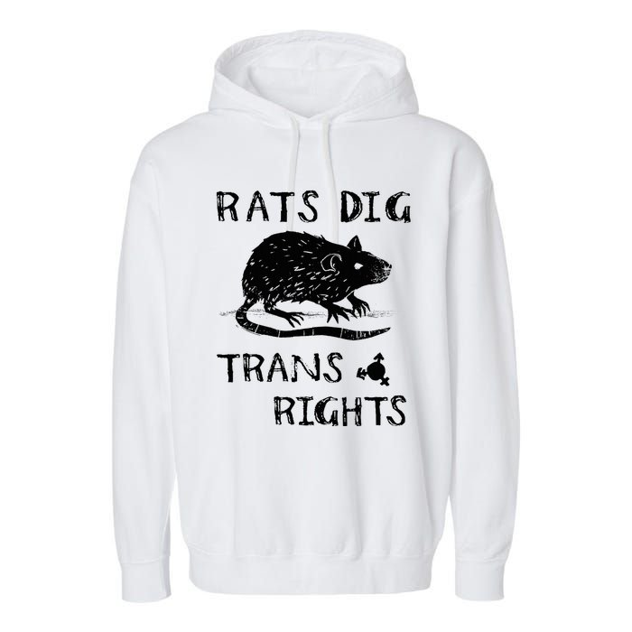 Rats Dig Right Rat Graphic Lgbt Saying Garment-Dyed Fleece Hoodie