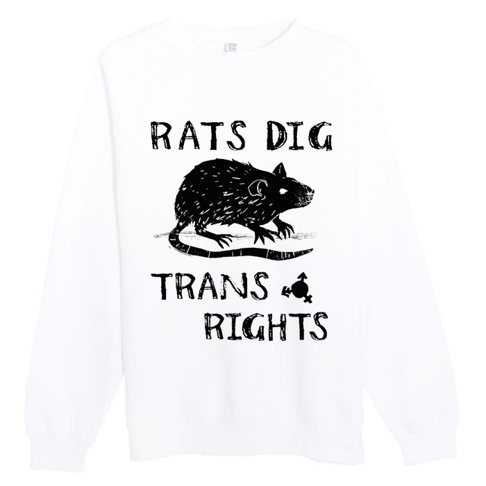 Rats Dig Right Rat Graphic Lgbt Saying Premium Crewneck Sweatshirt