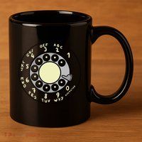 Rotary Dial 11oz C Handle Ceramic Mug