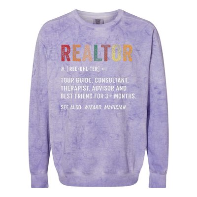 Realtor Definition Colorblast Crewneck Sweatshirt