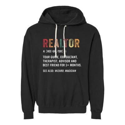 Realtor Definition Garment-Dyed Fleece Hoodie