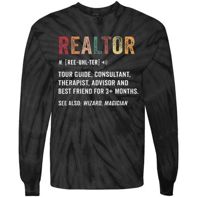 Realtor Definition Tie-Dye Long Sleeve Shirt