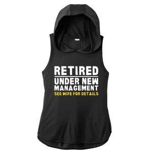 Retirement Dad Retiring Party Ladies PosiCharge Tri-Blend Wicking Draft Hoodie Tank