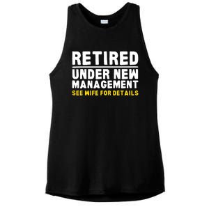 Retirement Dad Retiring Party Ladies PosiCharge Tri-Blend Wicking Tank