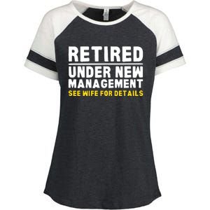 Retirement Dad Retiring Party Enza Ladies Jersey Colorblock Tee