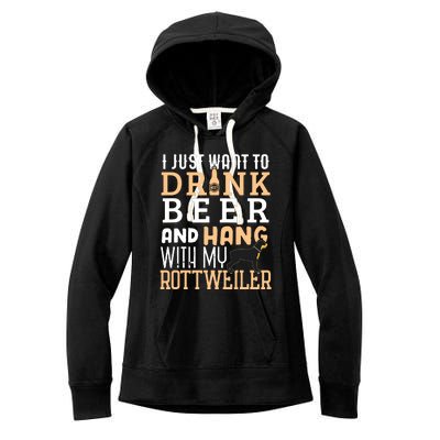 Rottweiler Dad Shirts Funny Fathers Day Rottie Dog Beer Women's Fleece Hoodie