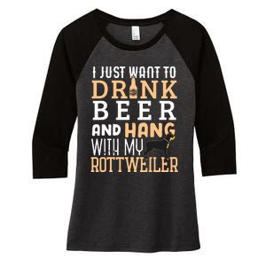 Rottweiler Dad Shirts Funny Fathers Day Rottie Dog Beer Women's Tri-Blend 3/4-Sleeve Raglan Shirt