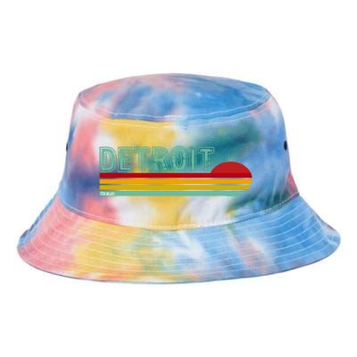 Retro Detroit Sunset Logo Tie Dye Newport Bucket Hat