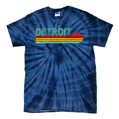 Retro Detroit Sunset Logo Tie-Dye T-Shirt