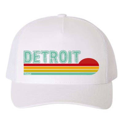 Retro Detroit Sunset Logo Yupoong Adult 5-Panel Trucker Hat