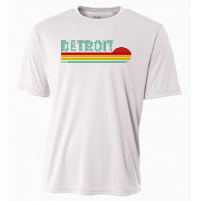 Retro Detroit Sunset Logo Cooling Performance Crew T-Shirt