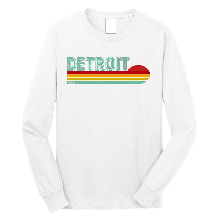 Retro Detroit Sunset Logo Long Sleeve Shirt