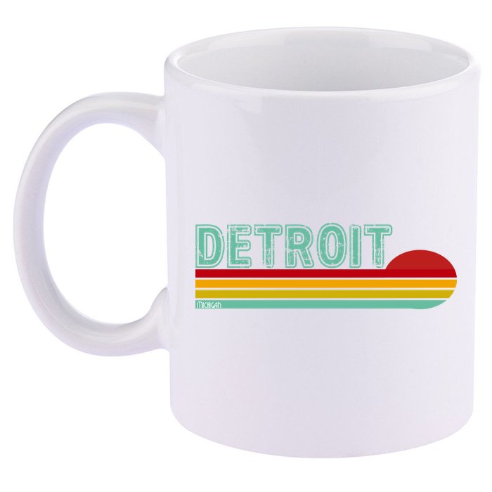 Retro Detroit Sunset Logo 11oz C Handle Ceramic Mug