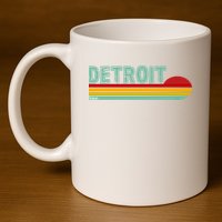 Retro Detroit Sunset Logo 11oz C Handle Ceramic Mug