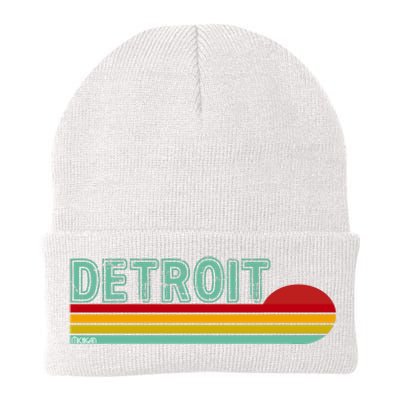 Retro Detroit Sunset Logo Knit Cap Winter Beanie