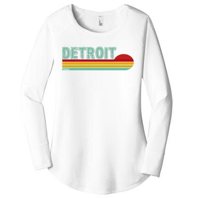 Retro Detroit Sunset Logo Women's Perfect Tri Tunic Long Sleeve Shirt