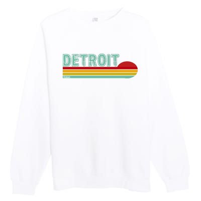 Retro Detroit Sunset Logo Premium Crewneck Sweatshirt