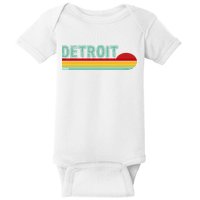 Retro Detroit Sunset Logo Baby Bodysuit