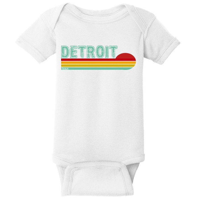 Retro Detroit Sunset Logo Baby Bodysuit