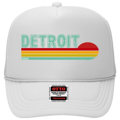 Retro Detroit Sunset Logo Trucker Hat