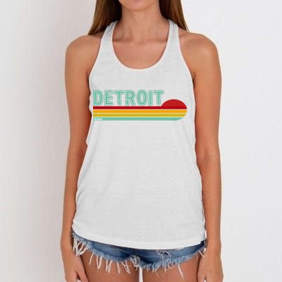 Retro Detroit Sunset Logo Women's Knotted Racerback Tank
