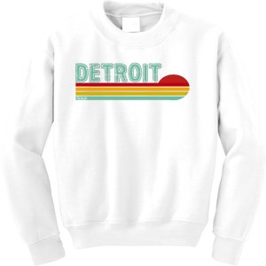 Retro Detroit Sunset Logo Kids Sweatshirt