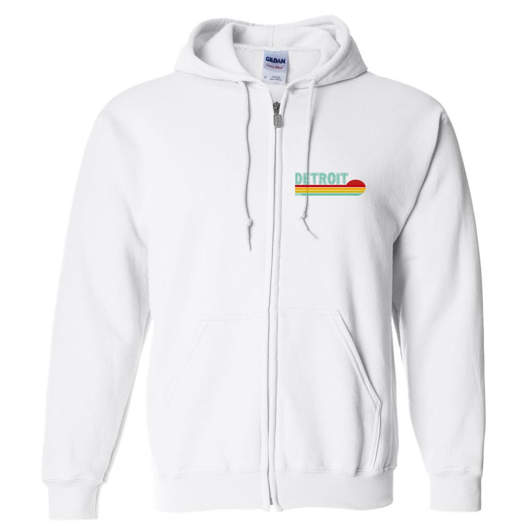 Retro Detroit Sunset Logo Full Zip Hoodie