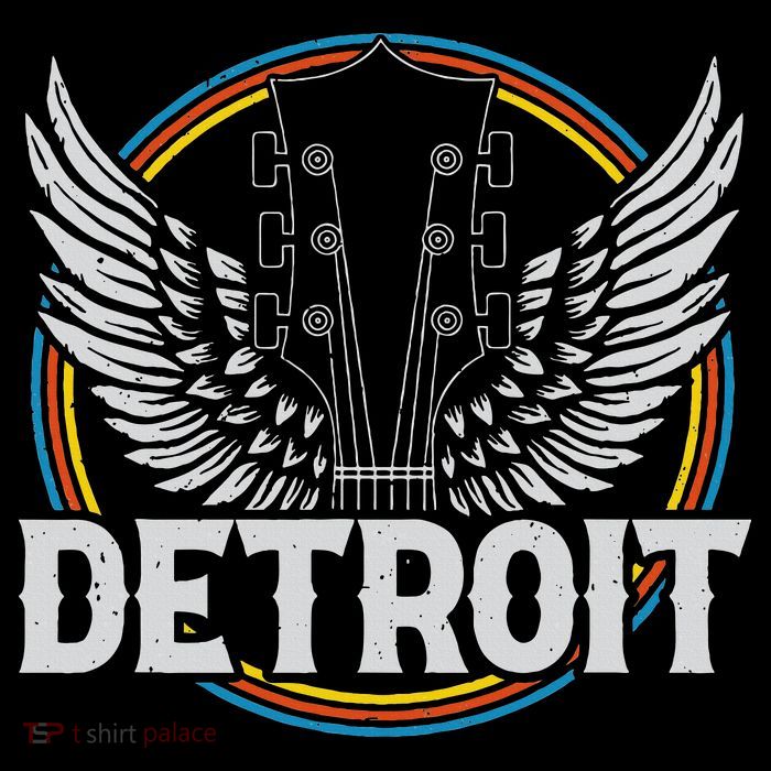 Retro Detroit Souvenir Vintage Concert Guitar Music Band Flatbill Hat
