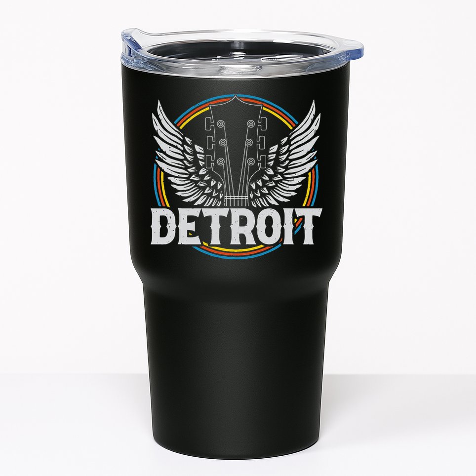 Retro Detroit Souvenir Vintage Concert Guitar Music Band Tumbler