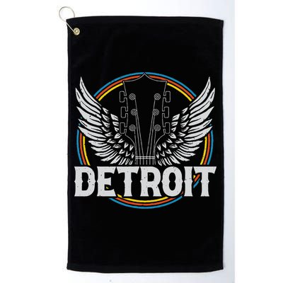 Retro Detroit Souvenir Vintage Concert Guitar Music Band Golf Towel