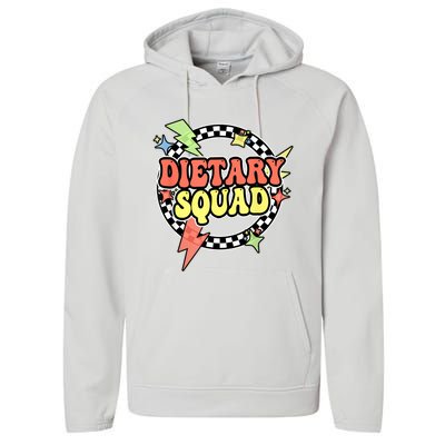 Retro Dietary Squad Dietary Appreciation Week For Staff Performance Fleece Hoodie