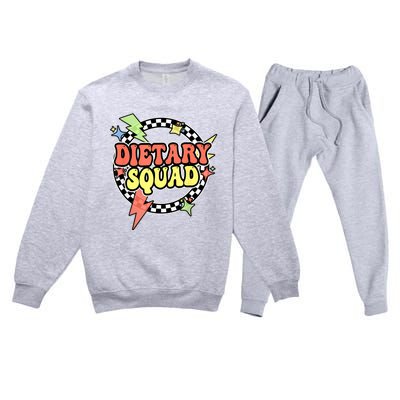 Retro Dietary Squad Dietary Appreciation Week For Staff Premium Crewneck Sweatsuit Set