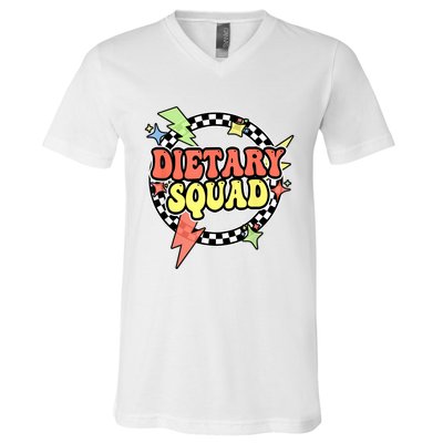 Retro Dietary Squad Dietary Appreciation Week For Staff V-Neck T-Shirt