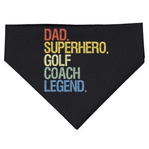 Retro Dad Superhero Golf Coach Legend Gift For Father's Day USA-Made Doggie Bandana