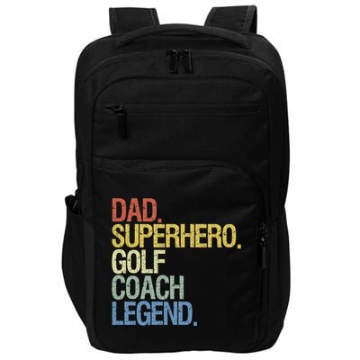 Retro Dad Superhero Golf Coach Legend Gift For Father's Day Impact Tech Backpack