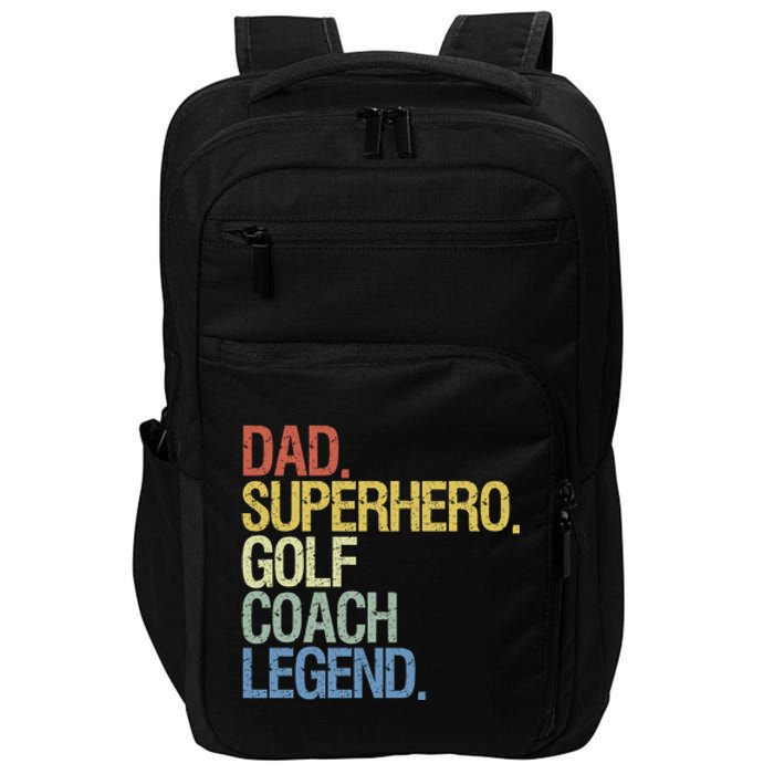 Retro Dad Superhero Golf Coach Legend Gift For Father's Day Impact Tech Backpack