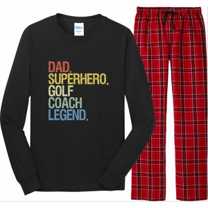 Retro Dad Superhero Golf Coach Legend Gift For Father's Day Long Sleeve Pajama Set