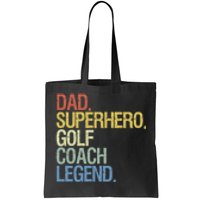 Retro Dad Superhero Golf Coach Legend Gift For Father's Day Tote Bag